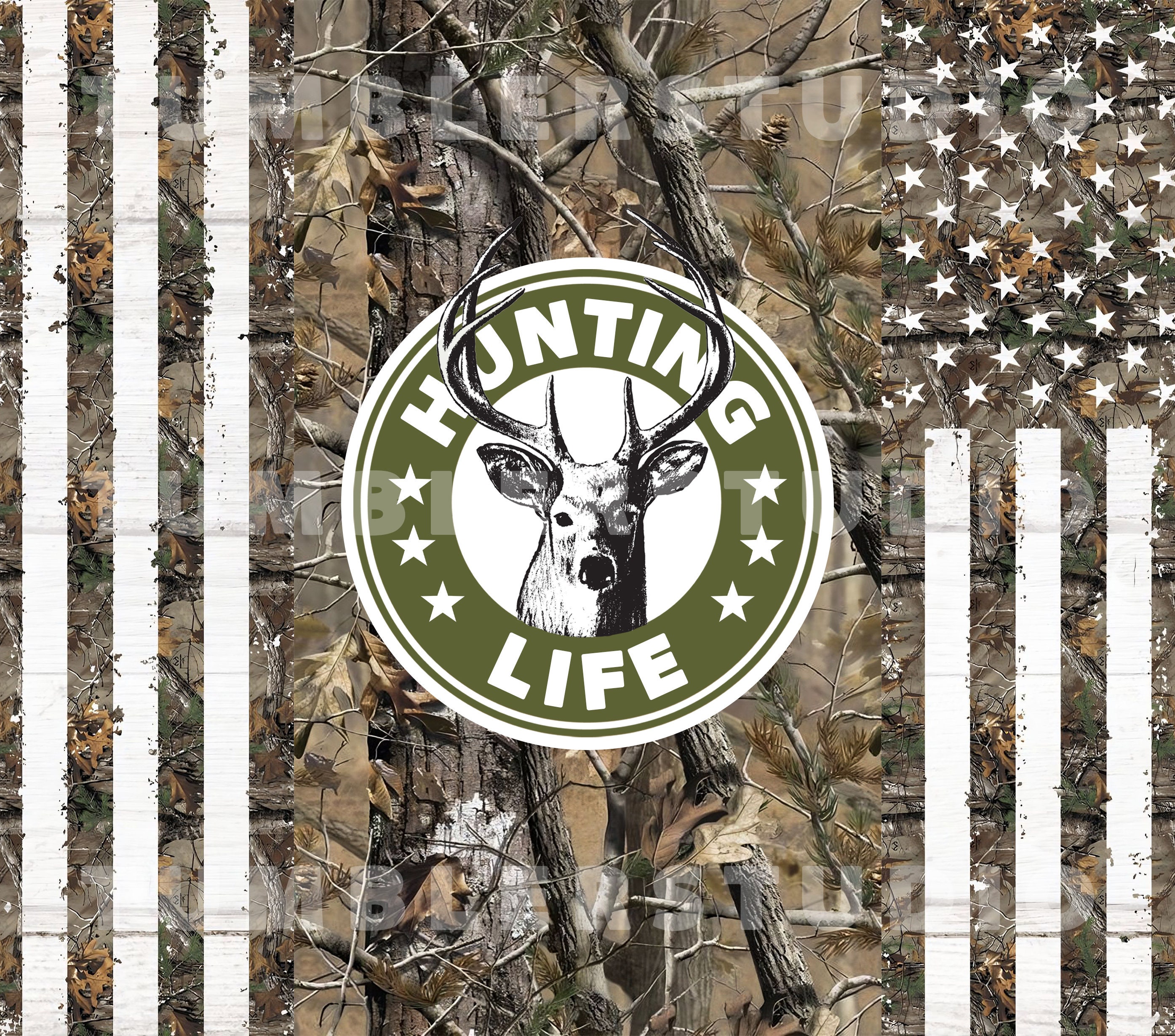 Hunting Life Tumbler Design Wrap, Deer Hunting 20oz Skinny Tumbler ...