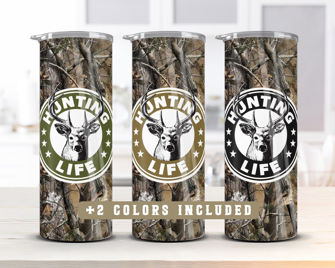Hunting Life Tumbler Design Wrap, Deer Hunting 20oz Skinny Tumbler ...