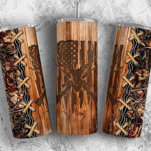 Deer Hunting PNG, Carved Wood Tumbler Design, 20oz 30oz Skinny Tumbler Wrap, Sublimation Designs Downloads