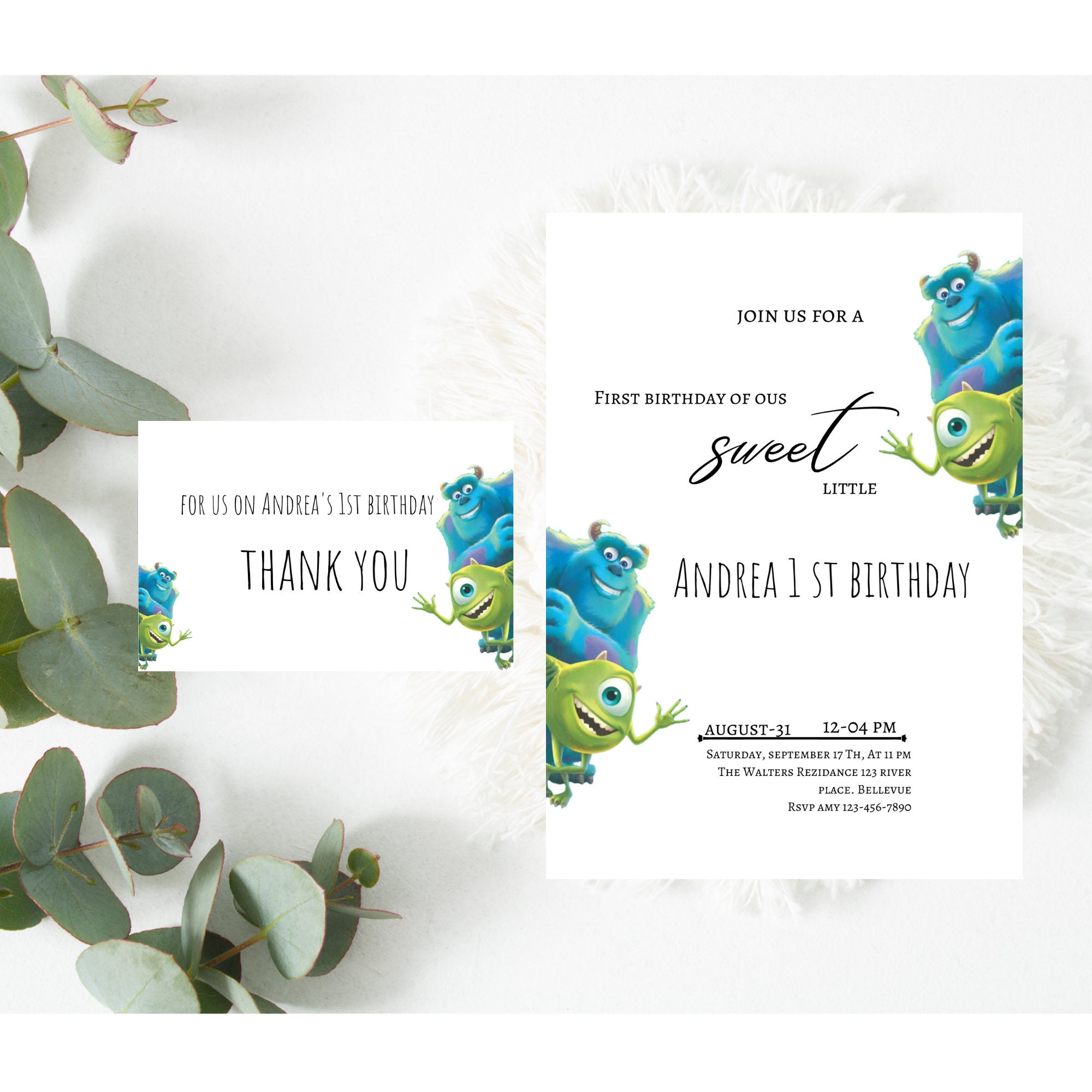 Monsters Inc Invitation Kids Invitation Digital Monsters Party Invite ...