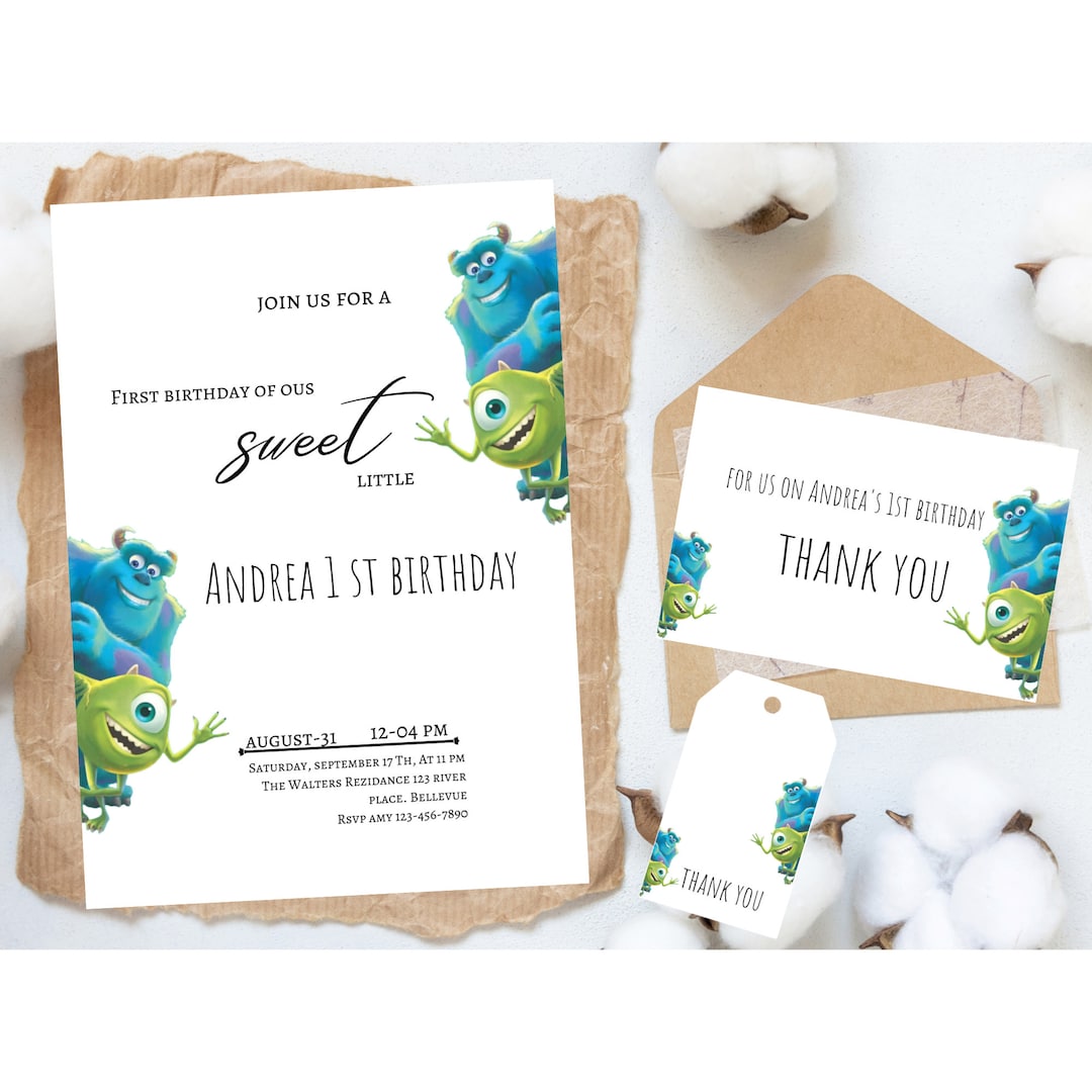 Monsters Inc Invitation Kids Invitation Digital Monsters Party Invite ...