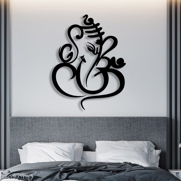 Ganesh Metal Wall Art and Decor, Ganapati Elephant Modern Metal Wall Art, Hindu Home Decoration, New Home, Housewarming Gift, Puja Room Art