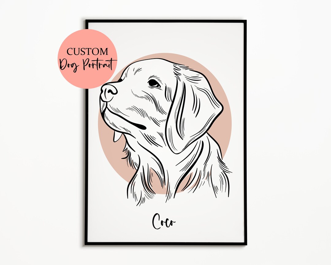 CUSTOM PET PORTRAIT, Custom One Line Drawing, Pet Portrait Drawing, Sketches From Photo