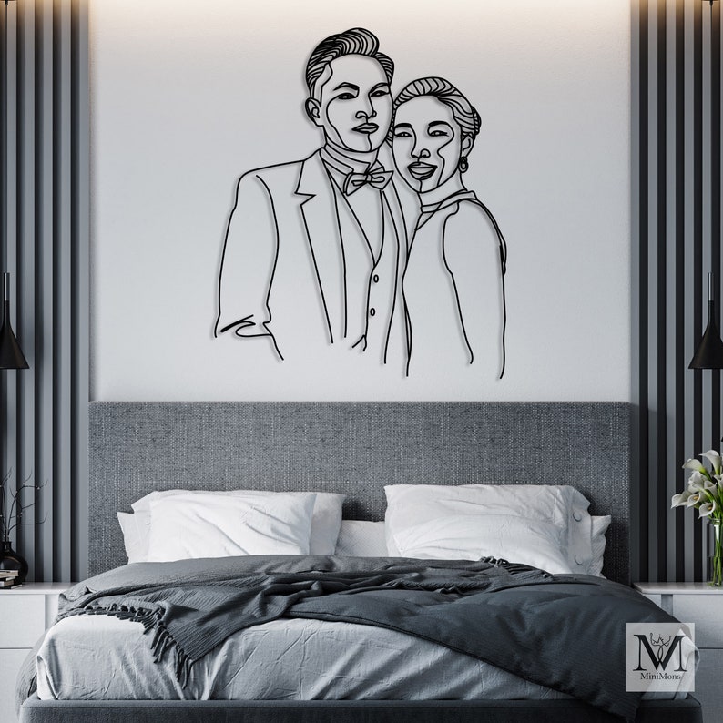 CUSTOM METAL WALL Art From Custom Photo Minimalist Line Art Etsy