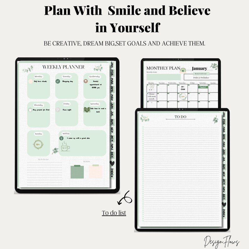 Undated Goodnotes Planner Monthly Digital Planner Goodnotes Etsy