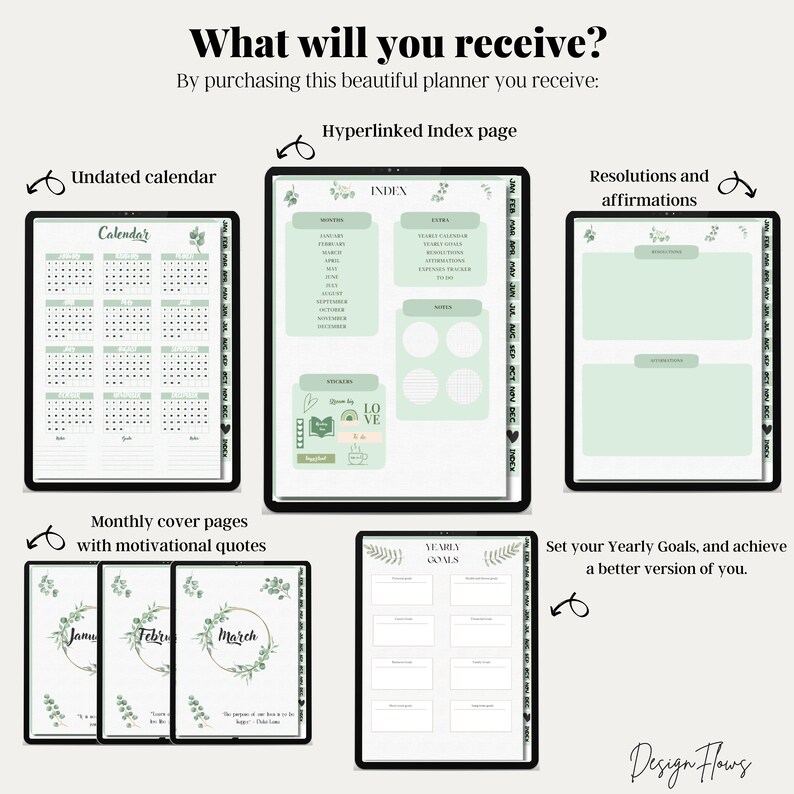 Undated Goodnotes Planner Monthly Digital Planner Goodnotes Etsy