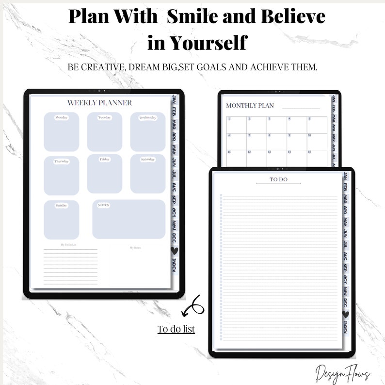 2023 Digital Planner, Digital Planner, Minimal Hyperlinked Planner for