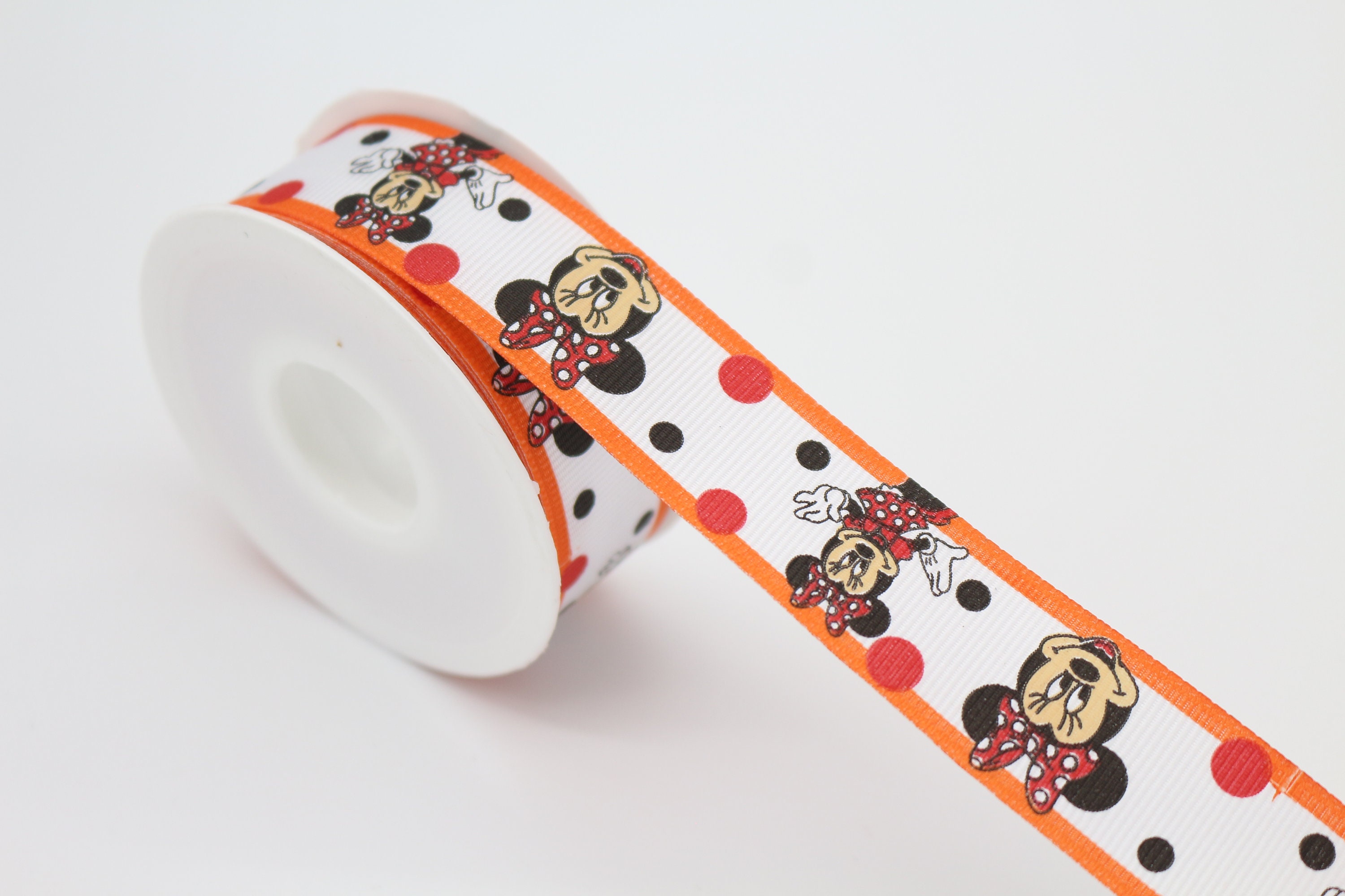 MINNIE MOUSE Patterned GROSGRAIN Ribbon Double Faced Textured Width; 1 ...