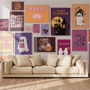 Halloween bundle collection over 17 PRINTABLES halloween wall art- halloween decor printable wall art halloween Gallery Wall Art Prints
