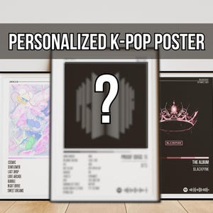 Pôster digital personalizado de álbum de K-pop, pôster de banda coreana, arte personalizada de álbum de K-pop, arte de parede personalizada de K-pop, estética de K-pop, GIF de fã de K-pop