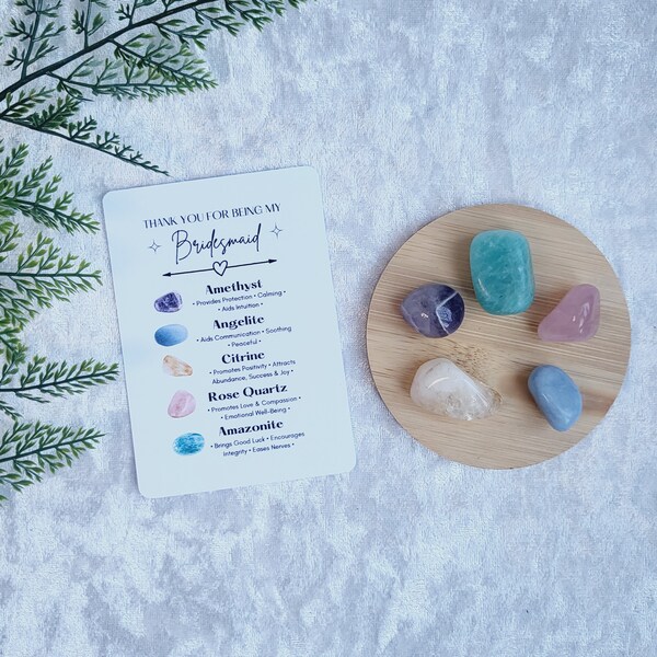 Bridesmaid Crystals Gift Set • Thank you Gemstones Gift Set • Unique Bridesmaid Gift Idea • Gift for Bridesmaids & Maid of Honour •