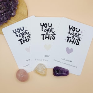 You Got This Crystal and Card Gift Positivity Stone Pocket Hug Positive Quote Uplifting Gift For Her Keepsake Gemstone Motivation Gift