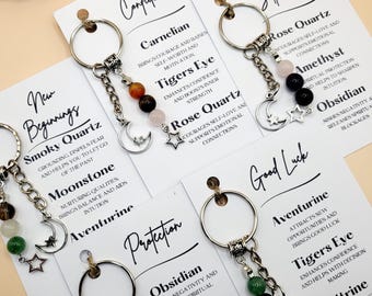 Crystal Keyring Gift, Personalised Keychain in the UK, ForHim or Her, Protection, New Beginnings, Good Luck Gift, Safe Travels, Strong Woman