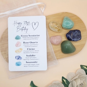 21st Birthday Gift Crystals For Girls Birthday Gift Gemstone Set For Friend with Card Gifts For Girls Special Milestone Gift Customised
