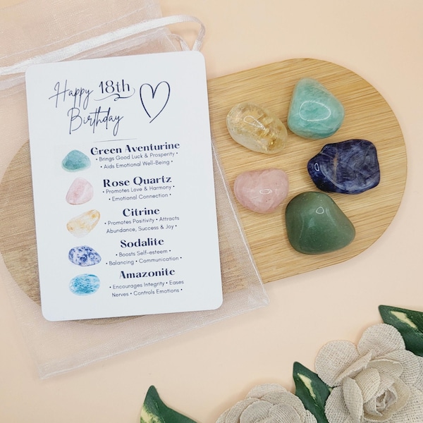 18th Birthday Crystal Gift Set, Positive Energy Stones