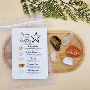 Birthday Gift Crystals, Gemstone Set with Card Gifts for Friend Gifts For Him Unique Birthday Gift Orange Theme Stones Gift For Her