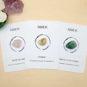 Bride Wedding Day Crystal Gift Card, Keepsake Gemstone Gifts For Her Wedding, Bridal Shower Gift, Hen Party Gifts For the Bride