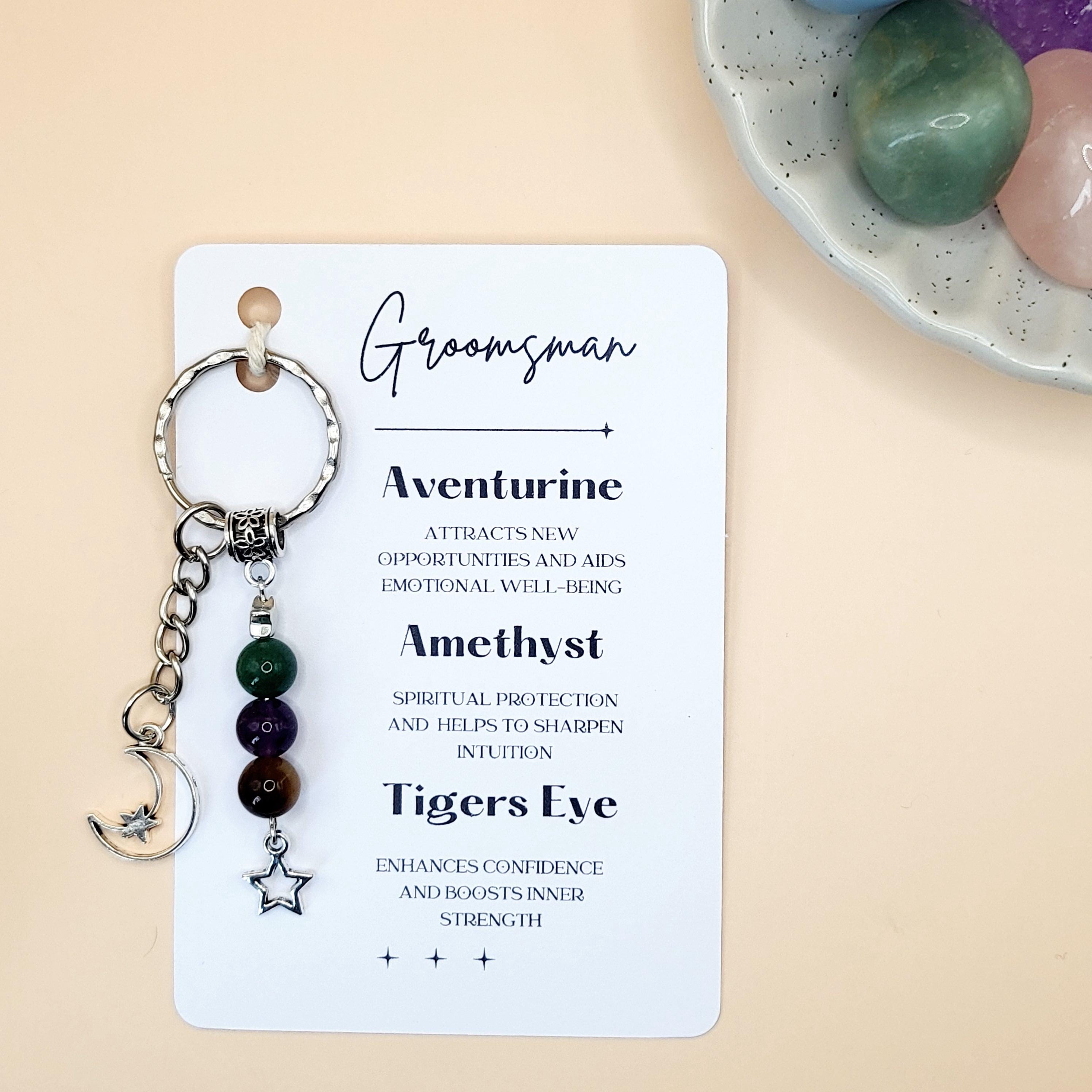 Personalised Groomsmen Gift Keyring Wedding Thank You Gift Best - Foto 13