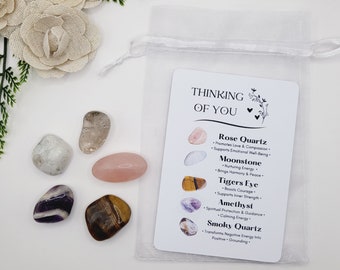Thinking Of You Gift, Crystals For Sympathy, Gemstones Gift for Grief, Thoughtful Comfort Stones Gift For Her or Him, Sympathies