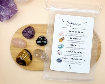 Capricorn Crystal Set Zodiac Gemstones Christmas Gift