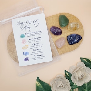 13th Birthday Gift Crystals For Teenager Birthday Gift Gemstone Set For Teens with Info Card Gifts For Girls Special Thirteen Custom Gift