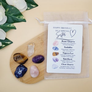 Birthday Gift For Sister Crystals For Sisters Birthday Gemstone Gift Set with Card Sister Birthday Present Gift For Her Custom Gift Idea