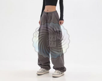 Baggy Streetwear Pants, Cargo HipHop Pants, y2k Wide Leg Pants