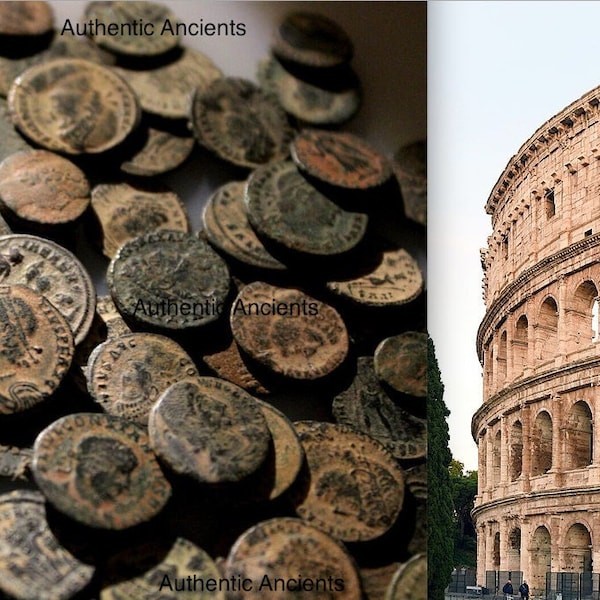 Ongereinigde exemplaren van Romeinse munten (museumkwaliteit)