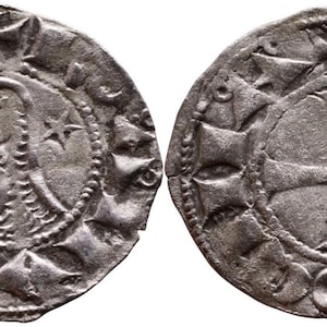 REAL Medieval Crusader Knight Templar Silver Denier Coin - Bohemond III (1163-1201)