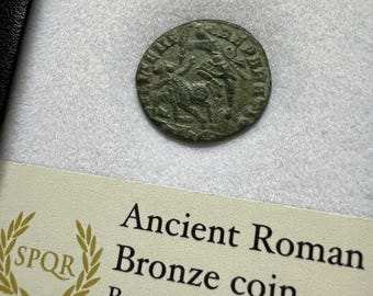 Genuine Ancient Roman Coin In Display Case - CONSTANTIUS II - Fallen Horseman -