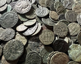 Monedas romanas antiguas (alta calidad) genuinas restauradas ¡hace aproximadamente 1700 años!