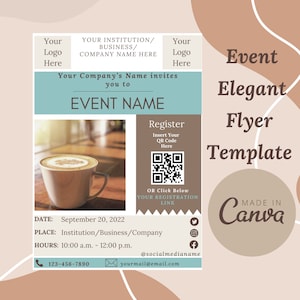 Event Elegant Flyer Template | Canva Template | School event flyer | Business event flyer | Event Flyer | Company event | Webinar event