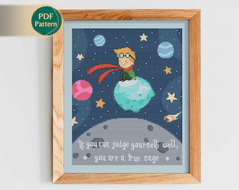 The Little Prince Cross Stitch Pattern - Counted cross stitch - Le Petit Prince Cross Stitch Pattern - Pattern Keeper Compatible