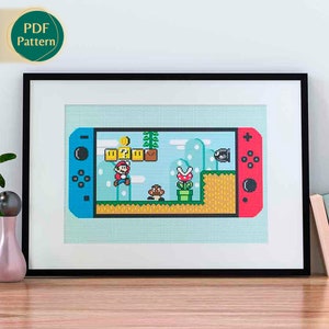 Super Mario World Cross Stitch Pattern - Counted cross stitch - Luigi, Toad, Peach, Daisy, Toadette - Pattern Keeper Compatible