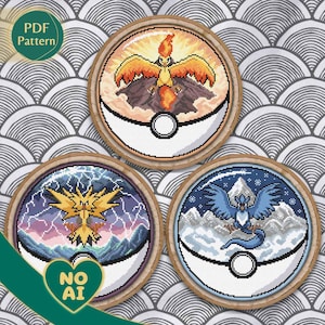 Legendäre Vögel inspiriert Komplettes Terrarium Pack Kreuzstichmuster PDF