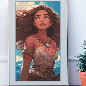 Moana Cross Stitch Pattern Counted cross stitch Vaiana Princess Cross Stitch Pattern Pattern Keeper Compatible image 2