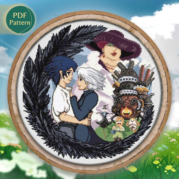 Howl's Meltdown Cross Stitch Studio Ghibli Moving Castle Pattern ...
