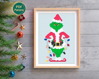 Merry Christmas Cross Stitch Pattern - Counted cross stitch - Cheer up, dude It's Christmas - Pattern Keeper Compatible