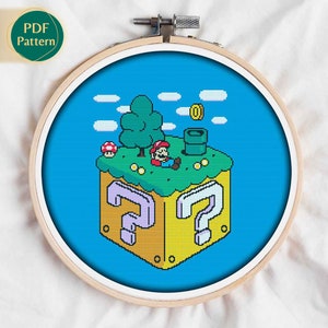 Super Mario's Nap Time Cross Stitch Pattern - Counted cross stitch - Mario, Luigi, Toad, Princess Peach, Daisy - Pattern Keeper Compatible