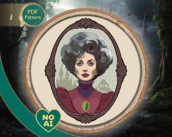 Lady Tremaine Fairy Tale Gothic Villain Cross Stitch Pattern PDF