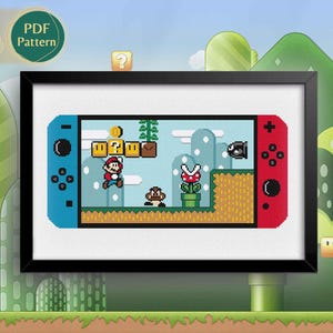 Super Mario World, motif point de croix, Luigi, crapaud, princesse Peach, princesse Daisy, Mario, crapaud, Pixel World, jeux vidéo, téléchargement PDF