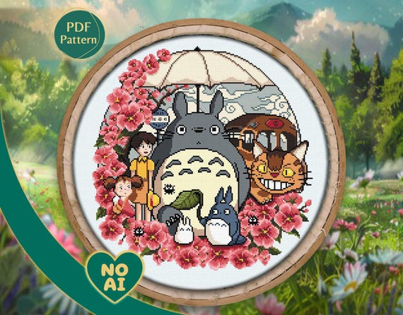 My Neighbor Totoro Inspired Sakura Pastel Garden Terrarium Cross