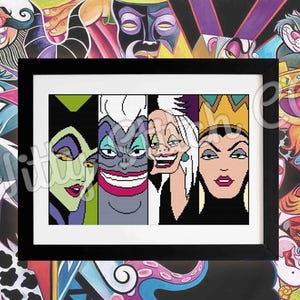 Maleficent Ursula Cruella Evil Queen Villains Cross Stitch Pattern PDF image 3