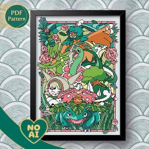 Padrão de ponto cruz "Guardião da Grama" em Vitral: Fantasia de Floresta (download em PDF, compatível com Pattern Keeper)