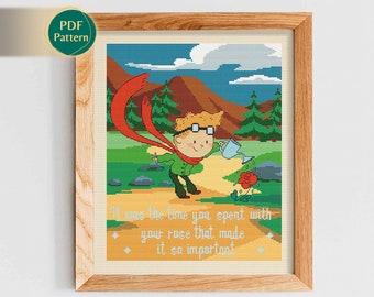 The Little Prince Cross Stitch Pattern - Counted cross stitch - Le Petit Prince Cross Stitch Pattern - Pattern Keeper Compatible