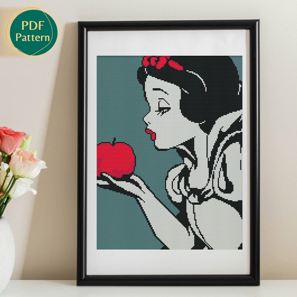 Snow White Cross Stitch Pattern - Counted cross stitch - Fairest Princess Cross Stitch Pattern - Pattern Keeper Compatible