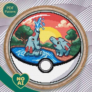 Phanpy Inspired African Savanna Grassland Terrarium Cross Stitch Pattern PDF