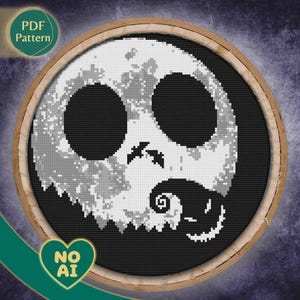 Patrón Punto Cruz Esqueleto y Monstruo Sombra Halloween Gótico PDF
