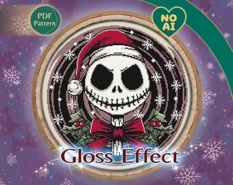 Spooky Santa Cross Stitch Pattern: Gothic Christmas Decor (PDF Download, Pattern Keeper Compatible)