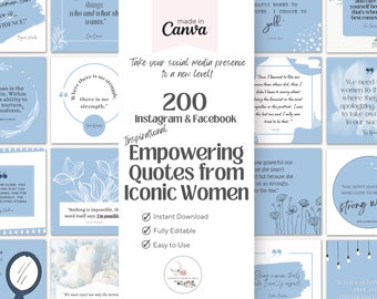 Empowering Quotes Iconic Women Social Media Posts Social Media Stories Empowerment Social Media Content Canva Editable